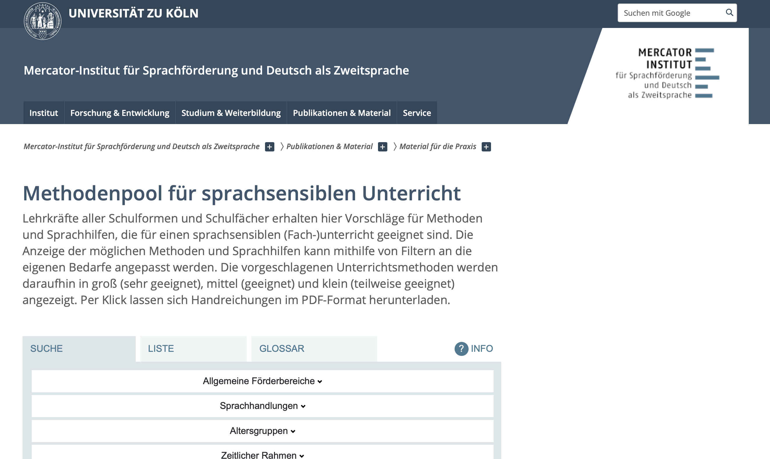 Cover: Methodenpool für sprachsensiblen Unterricht