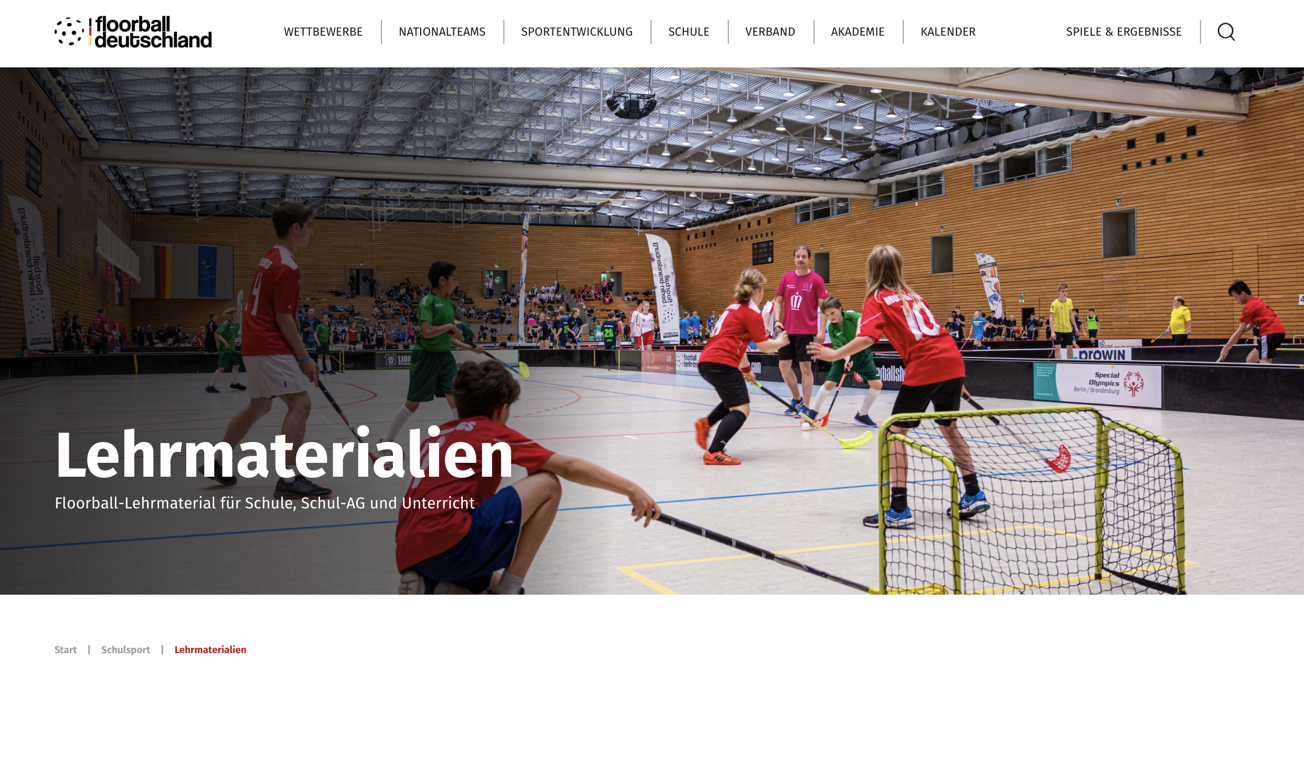 Cover: Floorball-Lehrmaterial für Schule, Schul-AG und Unterricht