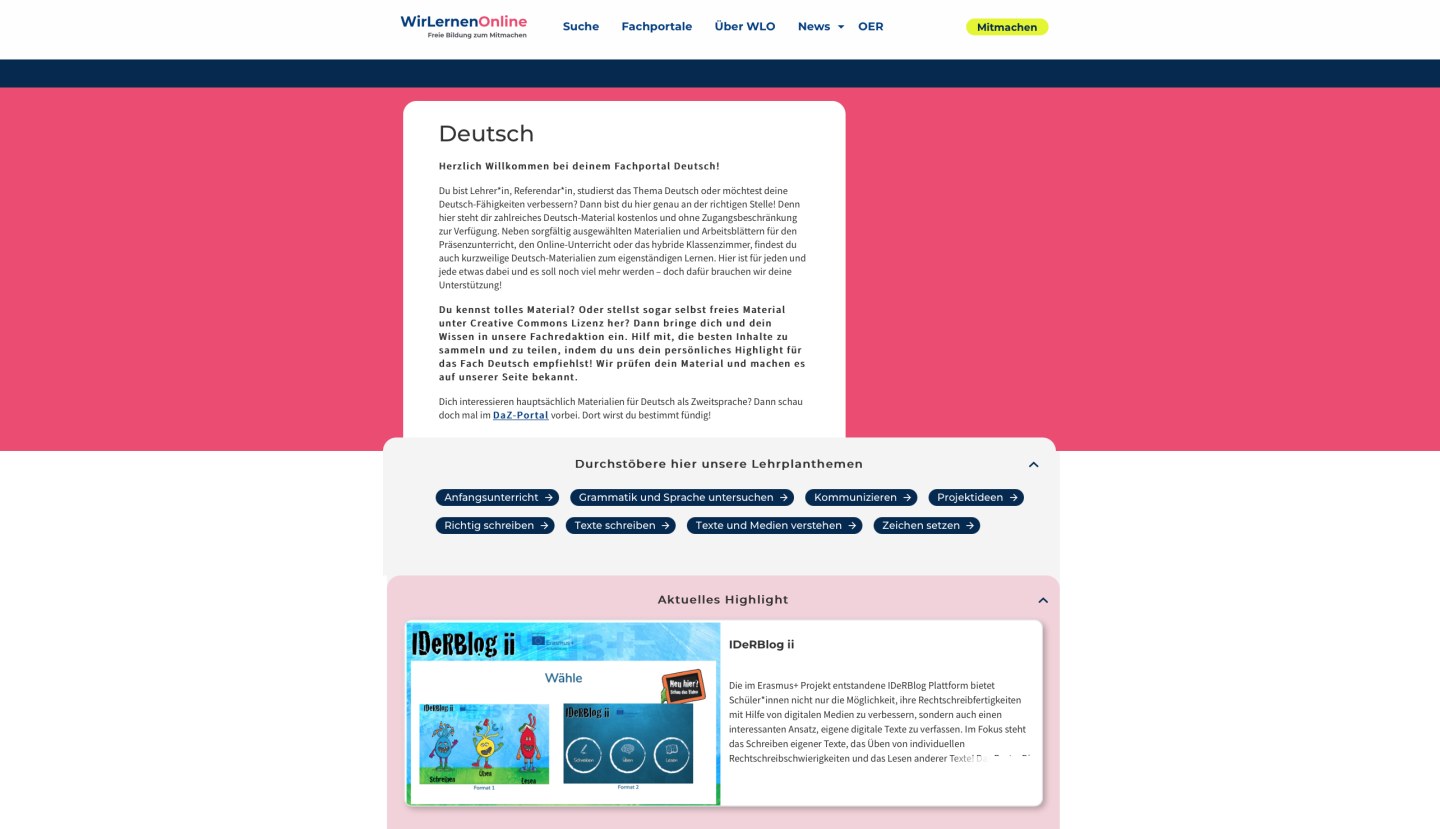 Das Fachportal Deutsch | Wir Lernen Online